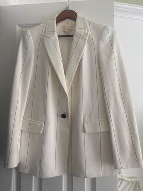 Cream and navy striped Blazer